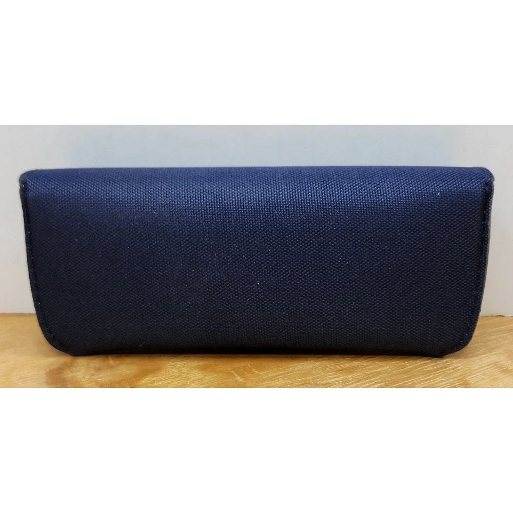 Vuarnet France Navy Blue Canvas Sunglasses Case with Cleaning Cloth